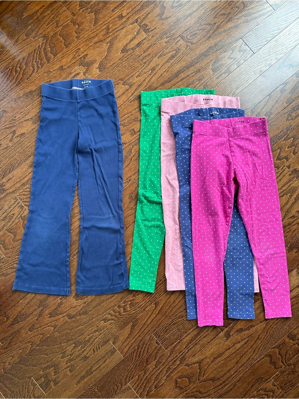 Mini Boden Bundle of Girls’ Leggings- polka dot,  and one flare!